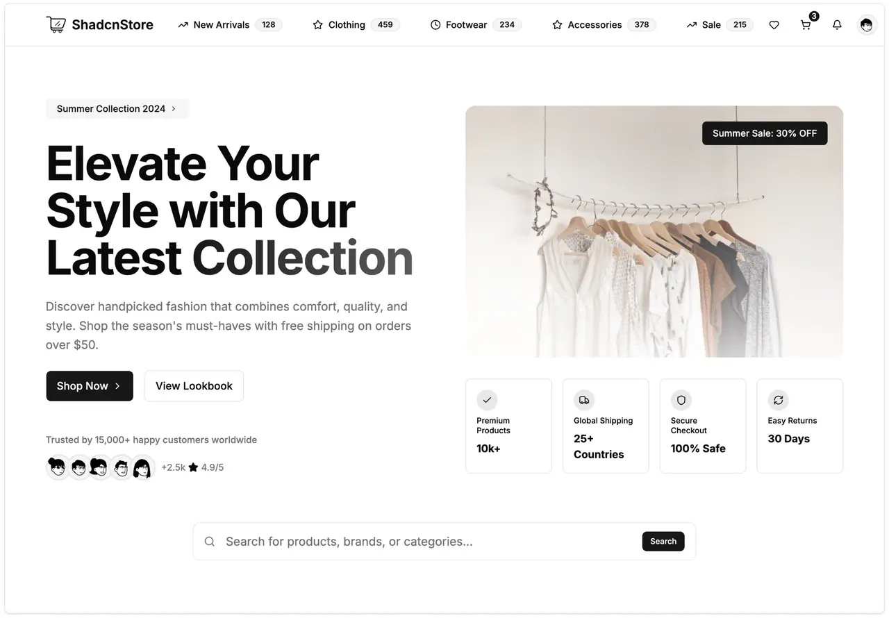Shadcn Ecommerce Blocks: Build a Store in 7 Screens (2026)