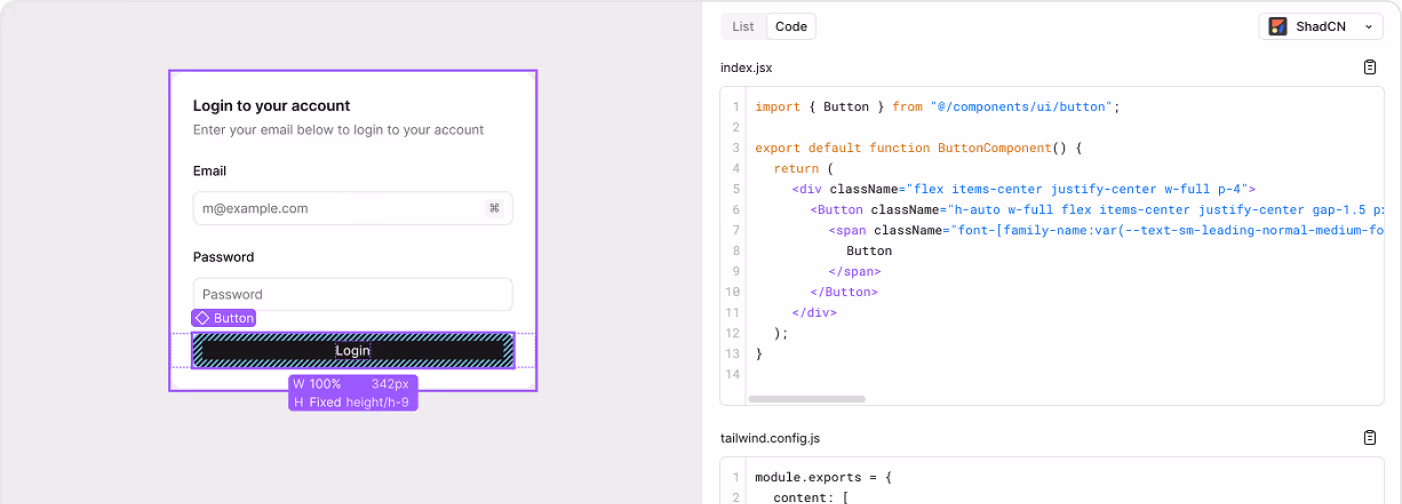 Pixel-perfect Figma to code handoff with matching component props