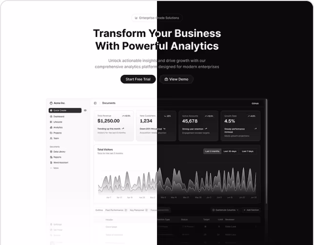 Shadcn UI Figma kit dark mode and light mode toggle